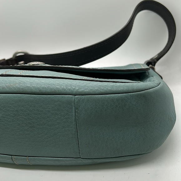 Coach Robin’s Egg Light Blue Pebbled Leather Hobo Bag Purse 🌸🌸 - Picture 13 of 13